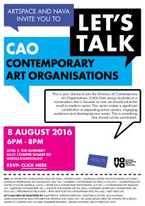 Poster for lets talk contemporary art organisations event