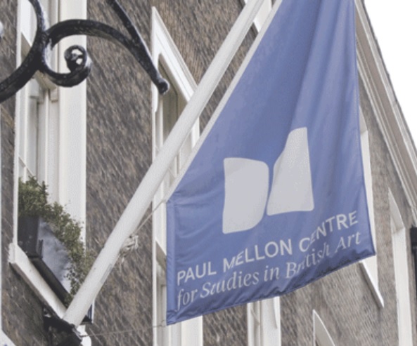 A photograph of the flag outside the Paul Mellon Centre